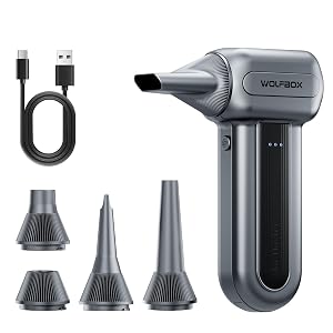 WOLFBOX MF70 Soplador de Aire Comprimido Eléctrico Inalámbrico de 3 Velocidades, Gris-MF70