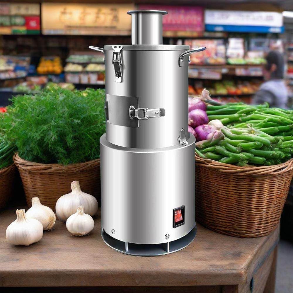 Commercial Grade Electric Garlic Peeler, 200W High Performance Motor with 15-25 KG/H Processing Capacity, for Chinese Restaurants BBQ Shops