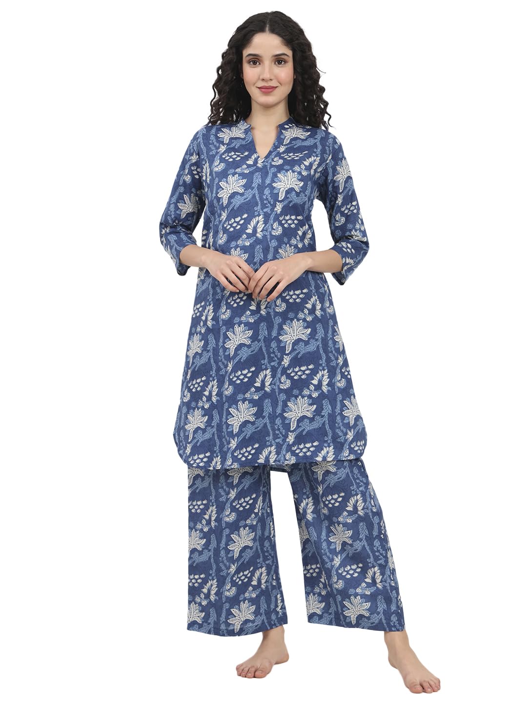 divena Blue Kurti with Pyjamas Night Suit Sets-picture-31