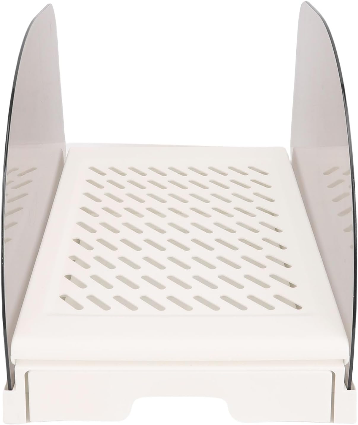 Cat Litter Box Ramp, Adjustable Height Litter Step Tool with Drawer and Baffles, Anti Tracking Easy to Clean for Small Elderly Cats (White)