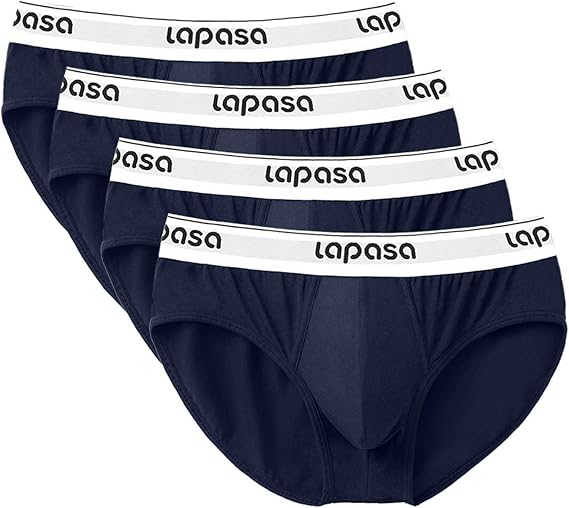 Amazon ラパサ Lapasa メンズブリーフ ビキニブリーフ 超長綿 ４枚組 セミビキニ 無地 立体成型 前閉じ M04 ブリーフ 通販