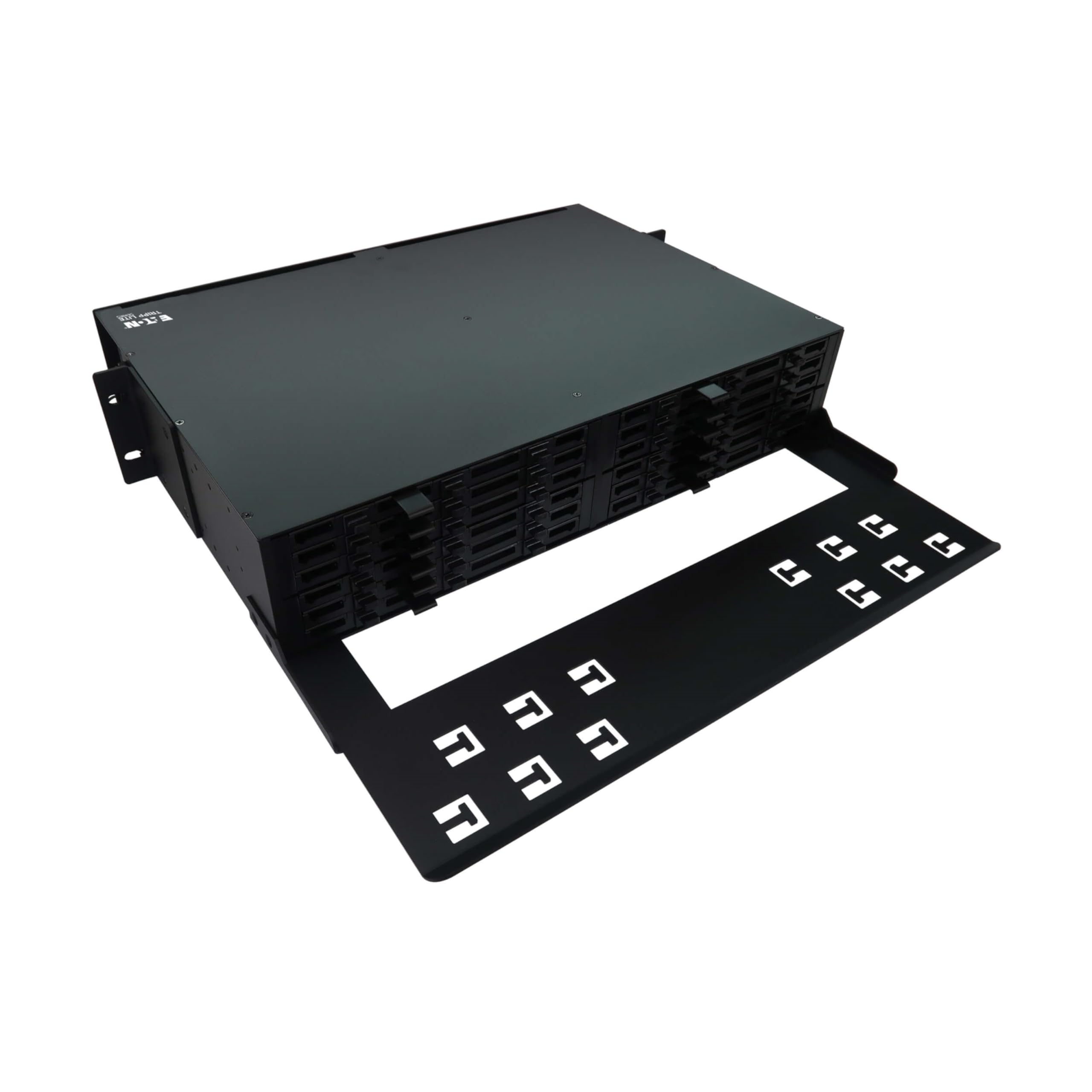 Eaton Tripp Lite 2U Boîtier d'épissure Fibre Optique à Montage en Rack, 288 connexions APC monomode, 144 Ports Duplex LC, 12 Cassettes, boîte d'épissure en Fibre, Garantie Fabricant à Vie (N600P-288A