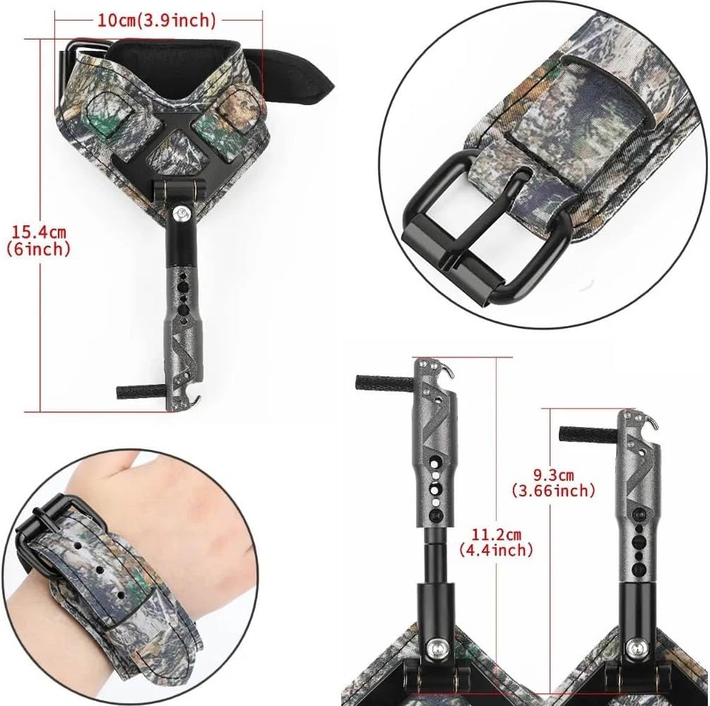 Pack of 1 Adjustable Archery Caliper Release Aid Compound Bow Wrist Strap Shooting Wristband Thumb Trigger for Hunting Release Accessories