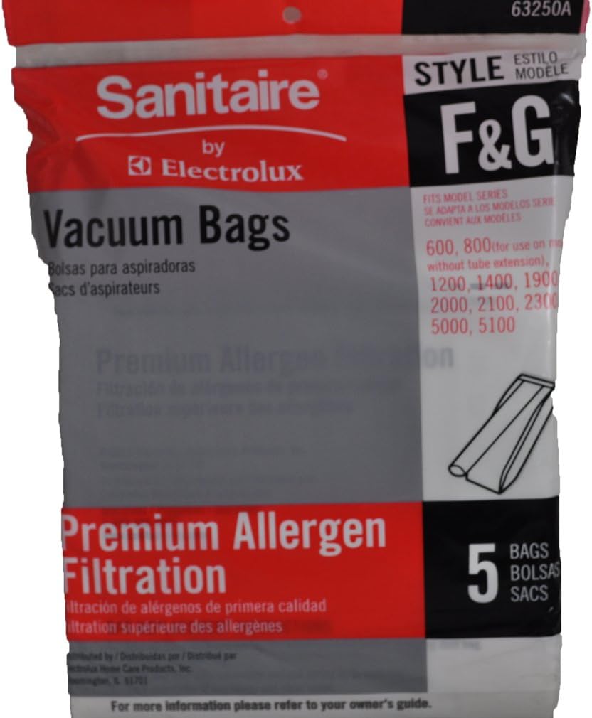 Sanitaire Style F & G Premium Allergen Filtration Vacuum Bags, 5 Per Pack
