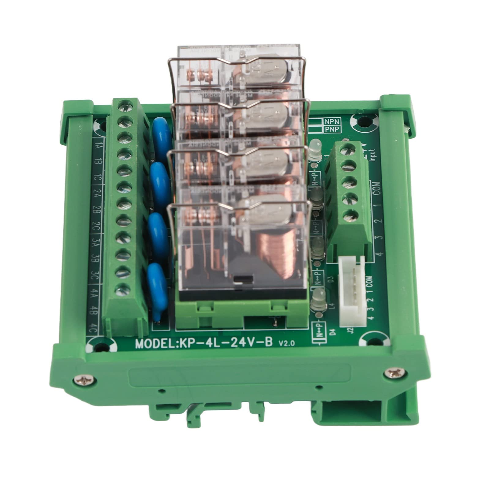 PLC Relay Interface 4 Channel DIN Rail Relay Module - 24V DC Control ...
