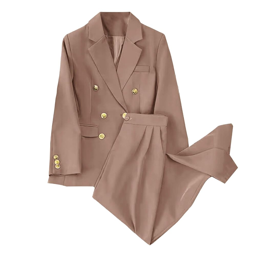 Amazon.co.jp: Dafanet Womens Suit, 2-Piece Set, Pants Suit, Jacket + Wide  Pants, Slimming, Loose, Slim, Body Cover, Adult, Tailored Jacket, Business,  ...