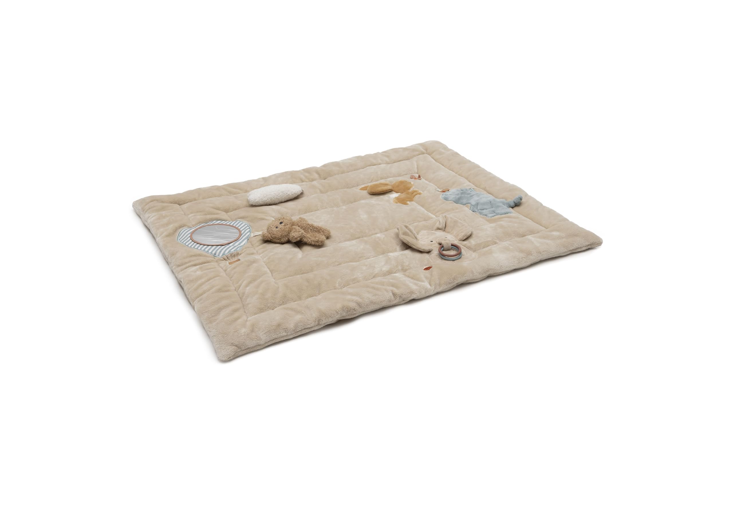 Jollein Aktivitäten Krabbeldecke Baby - 80x100 cm - Mit Spiegel, Knisterelementen & Spielfiguren - Baby Spieldecke - Fördert Sinne & Motorik - Spielmatte Baby - Jollies