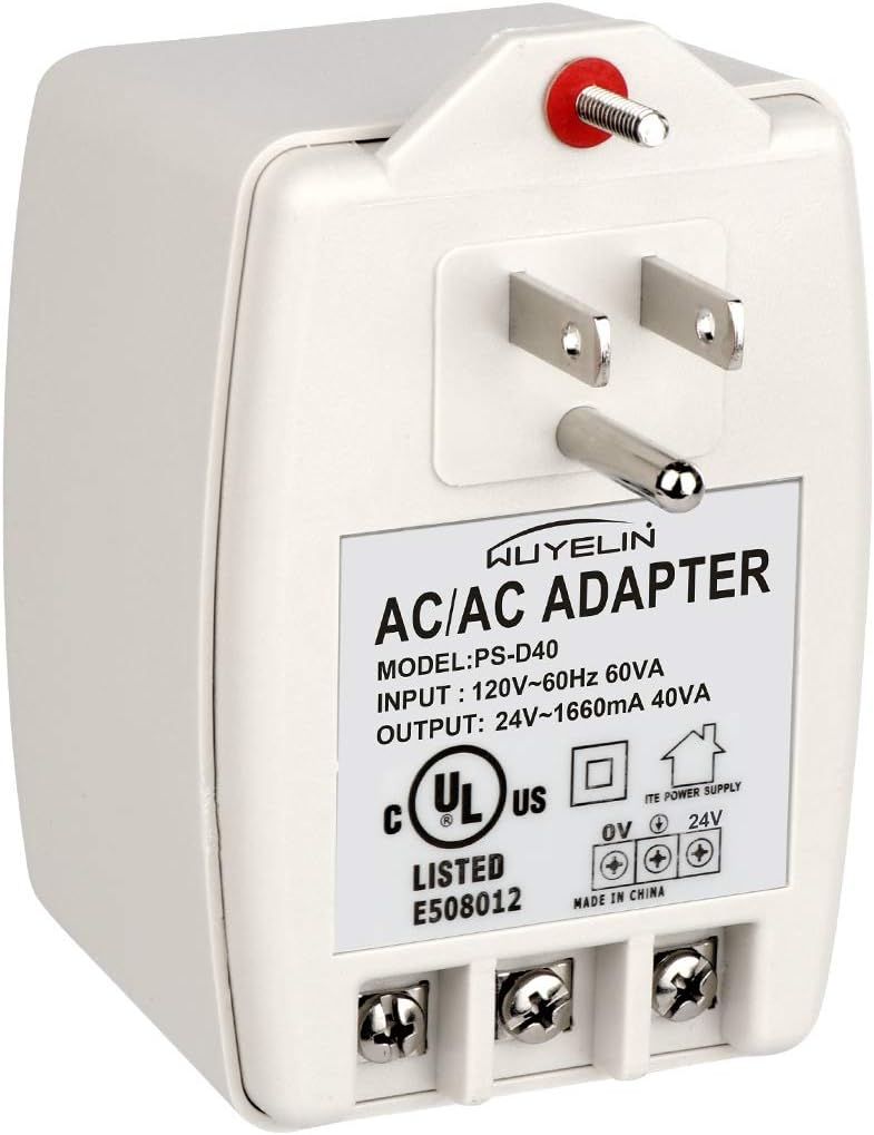 24VAC 40VA Plug in Transformer,Doorbell Transformer Compatible with All of Doorbell，Nest, Ecobee, Sensi and Honeywell Thermostat - - 