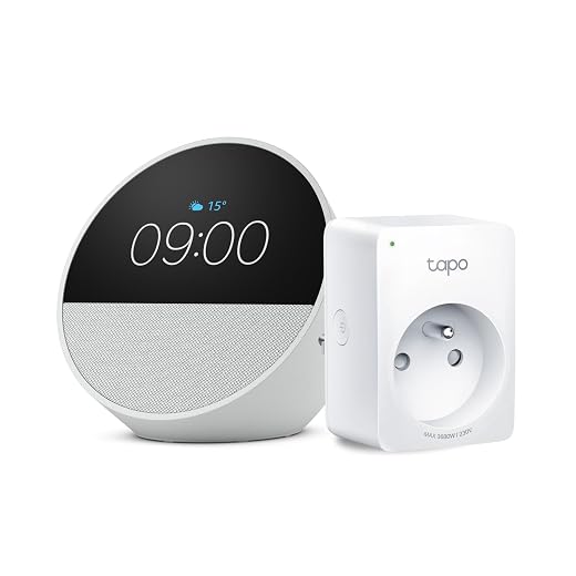 Echo Spot Blanc + Tapo Matter Prise Connectée