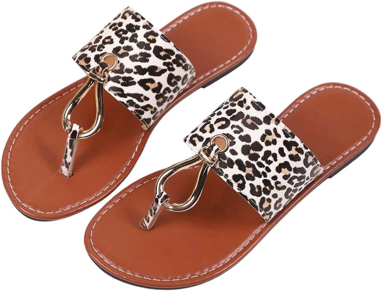 Verdusa Women’s Summer Colorblock Thong Sandals Open Toe Slip on Slippers