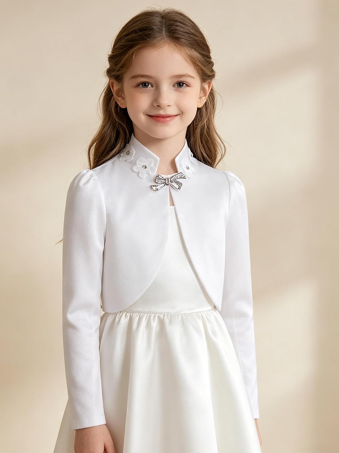 Girls Cardigan Bolero Shrugs for Dresses Open Front Crop Jacket Shrug Top Cropped Dress Up