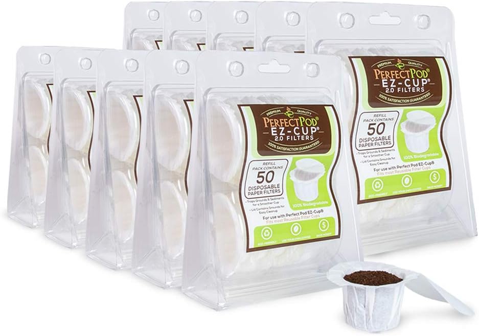 Super Sale 🛒 Perfect Pod EZCup Paper Coffee Filters with Patented Lid for SingleServe Coffee