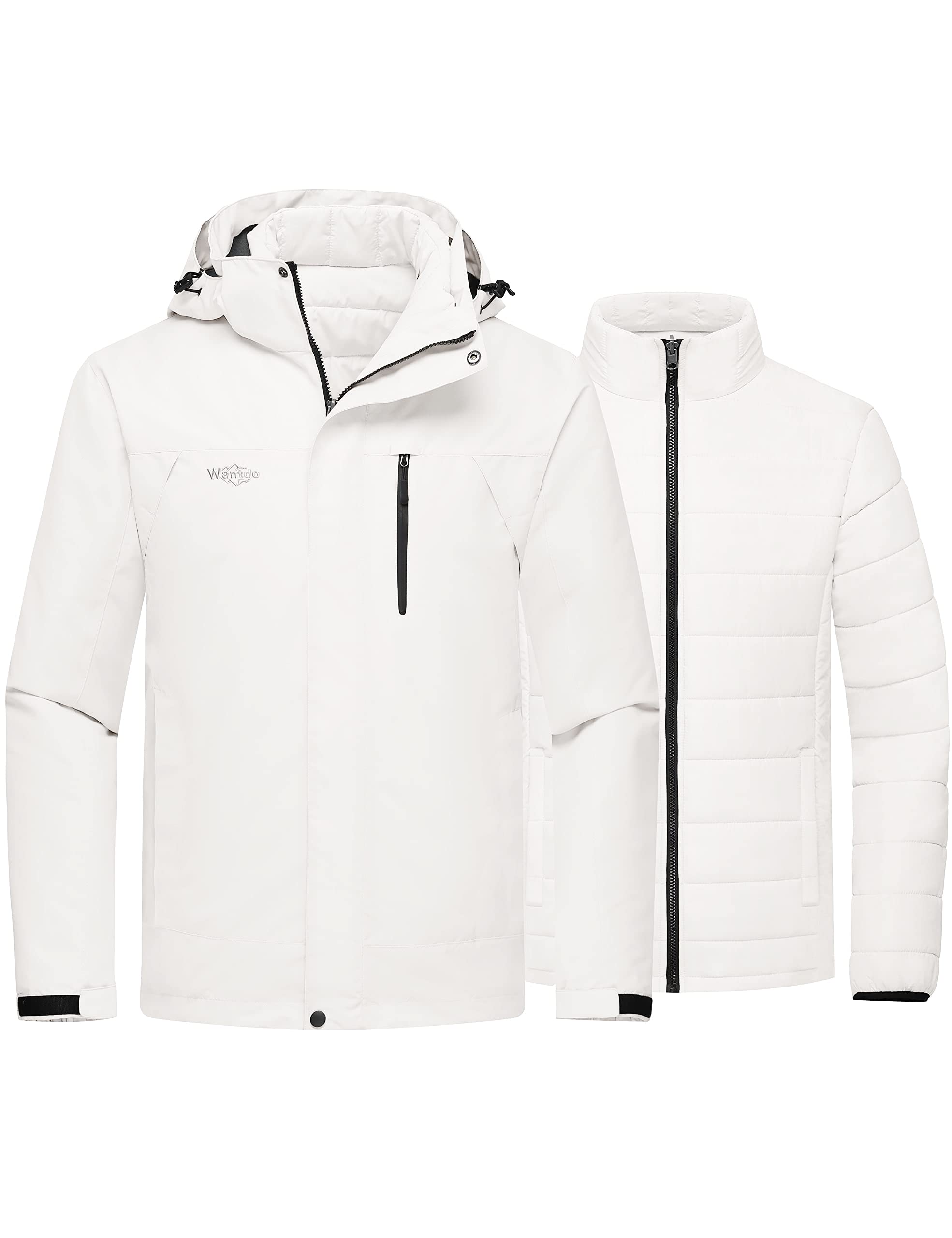 Wantdo Men's Waterproof 3 in 1 Ski Jacket