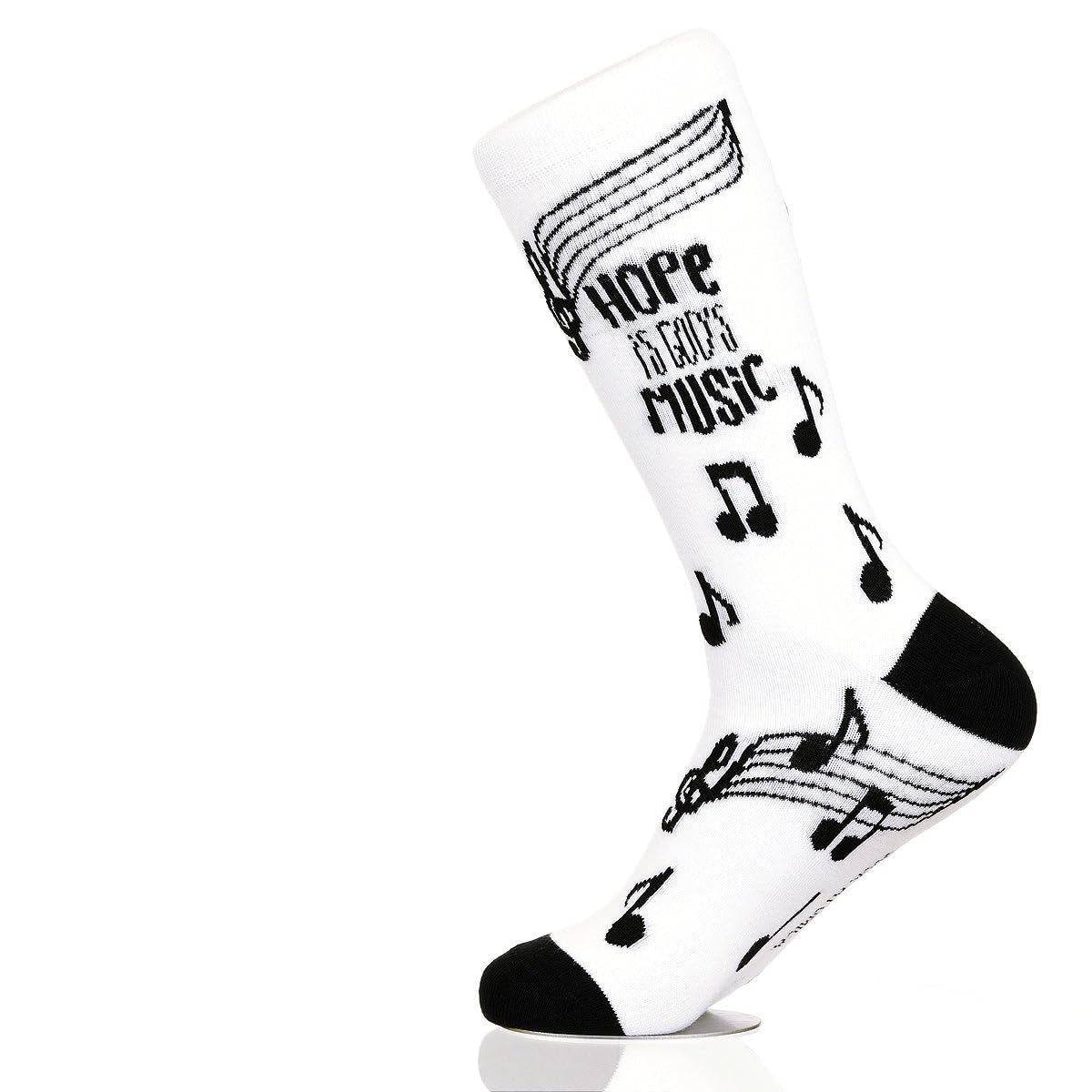 Sock Atomica Unisex Hope Is Gods Music Fancy Colorful Cotton Comfy Novelty Funny Dress Socks Just Because Patterned Cool Design Gift, Women's 10-12.5, Men's 8.5-13, 41-46