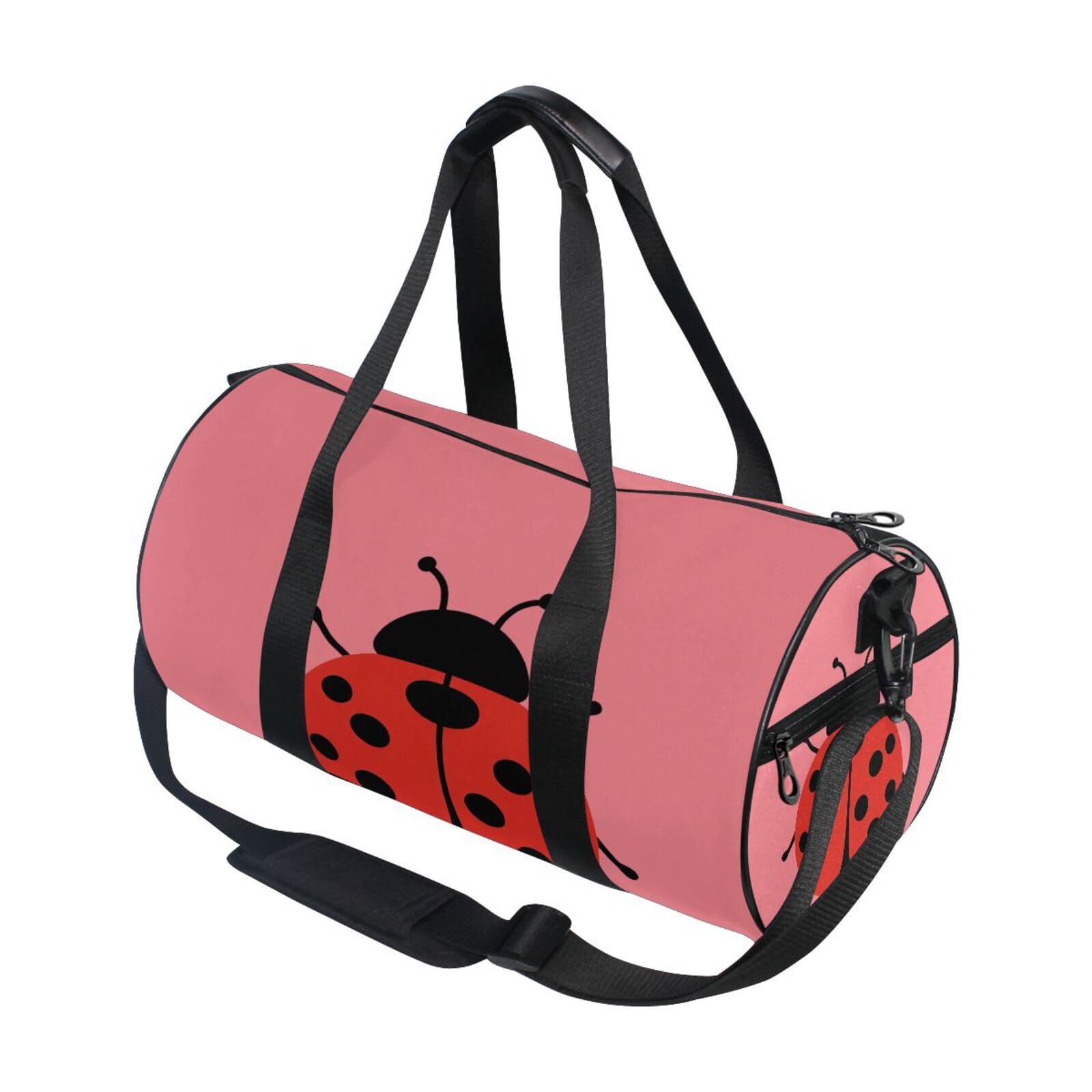 Bolsa de gimnasio redonda y ligera con estampado de lunares 7