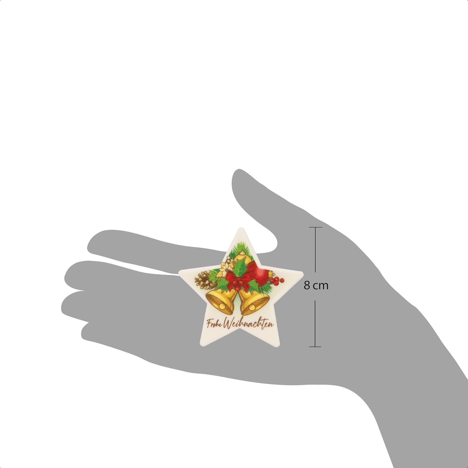 Günthart Pack of 12 decorative stars "Merry Christmas" with different motifs, for decorating cakes, cakes and cupcakes, for Christmas, made from the finest Persipan, various colours, Standard