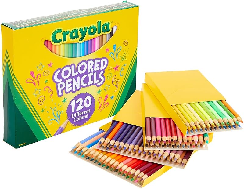 Juego de lápices de colores Crayola para niños (120 ct), lindos útiles escolares | Lo imprescindible para profesores, lápices para libros de colorear, lápices de colores a granel para niños y niñas, edades 3, 4, 5