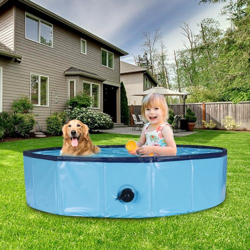Ringling Dog Pool, Foldable Dog Swimming Pool Collapsible Dog Bathtub Portable Pet Bathing Tub for P