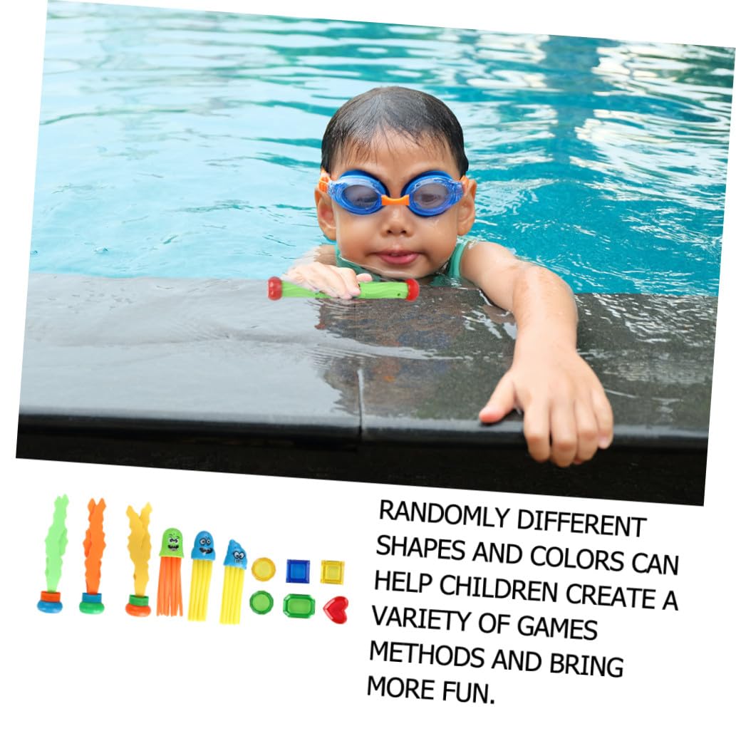 Ensemble de Jouets de Plongée 21pcs en PVC pour Piscine Anneaux, Bâtons et Pieuvres, Design Lisse et Facile à Saisir, pour Garçon et Filles Débutants en Natation Couleur Aléatoire