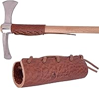 Vista 18 de Protector de cuello de hacha de cuero, cubiertas para mango de hacha para púas de jardinería o protector de hachas de campamento