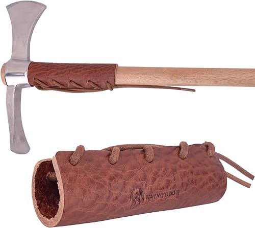 Protector de cuello de hacha de cuero, fundas de mango de hacha para púas de jardinería o protector de hacha (collar de hacha 05)