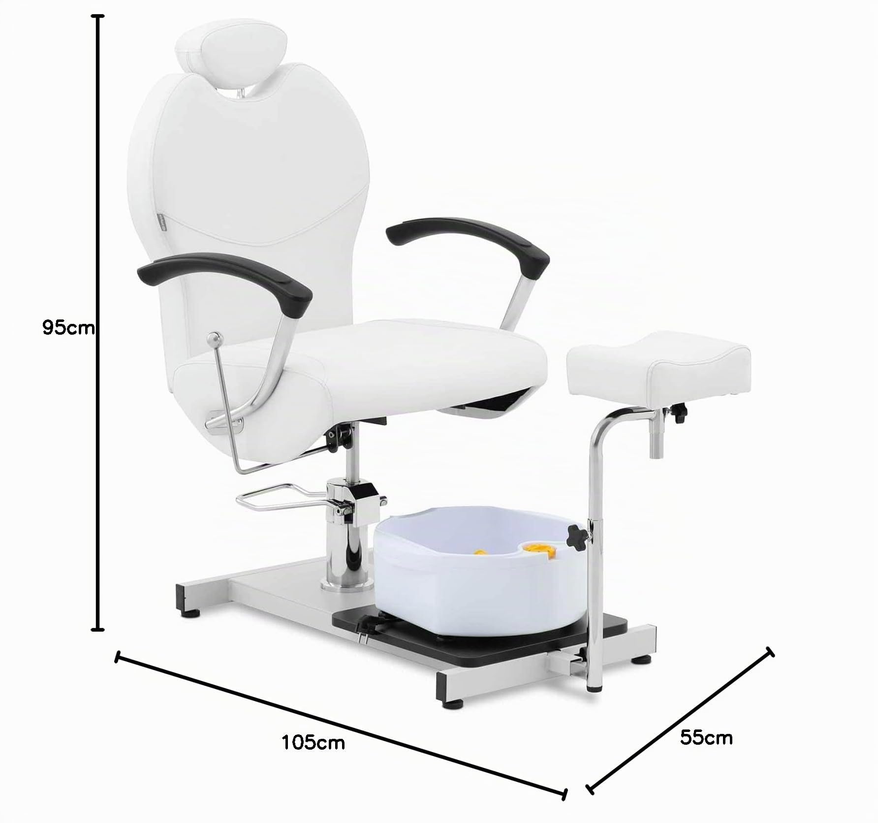 physa PHY-PC-01 - Silla para pedicura, con reposapiés y lavabo, para pedicura, podología