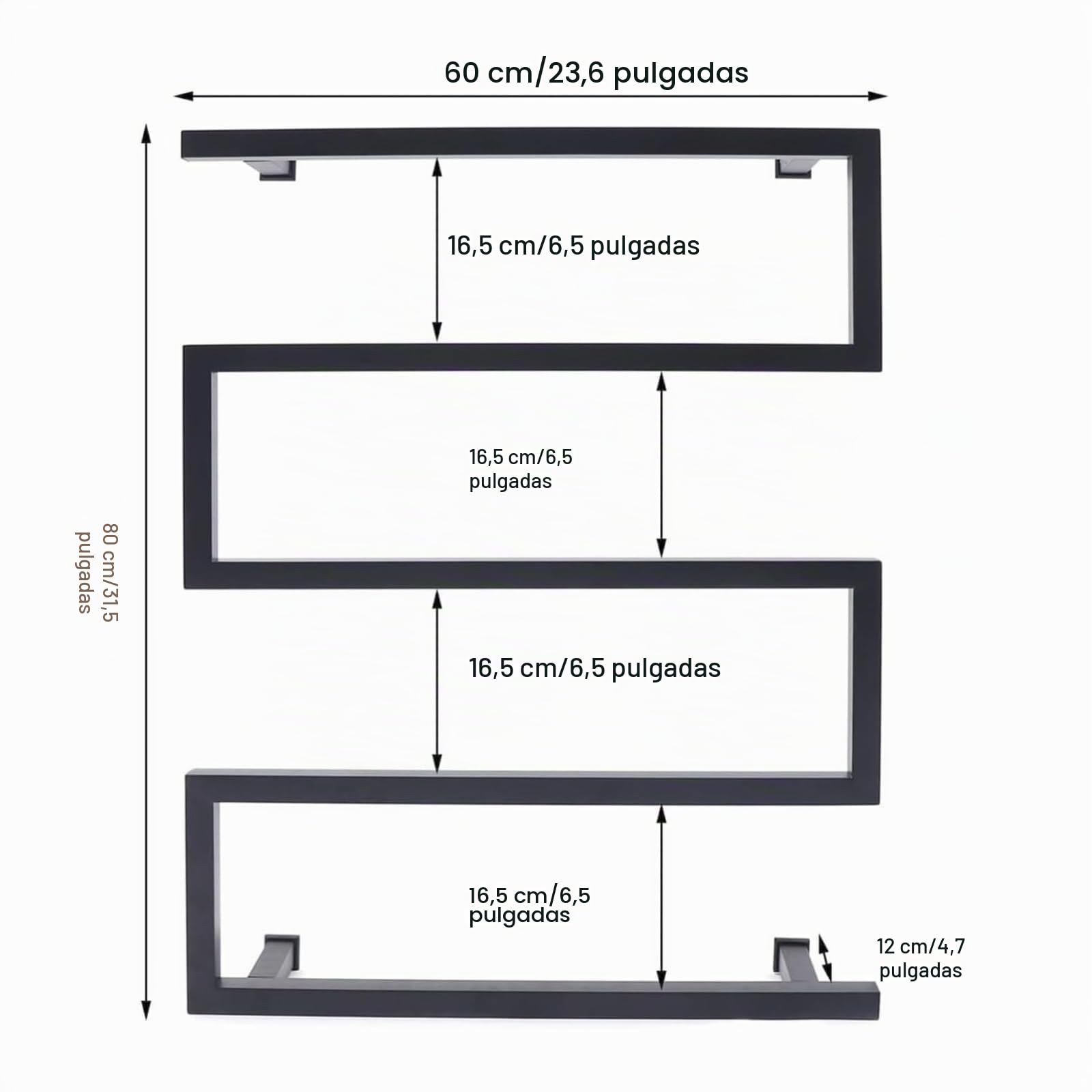 Radiador Toallero Electrico Negro Mate, Secador de Toallas para Baño, Calentador de Toallas, Estante para Toallas de Pared Acero Inoxidable 304, Bajo Consumo, 600mm×800mm