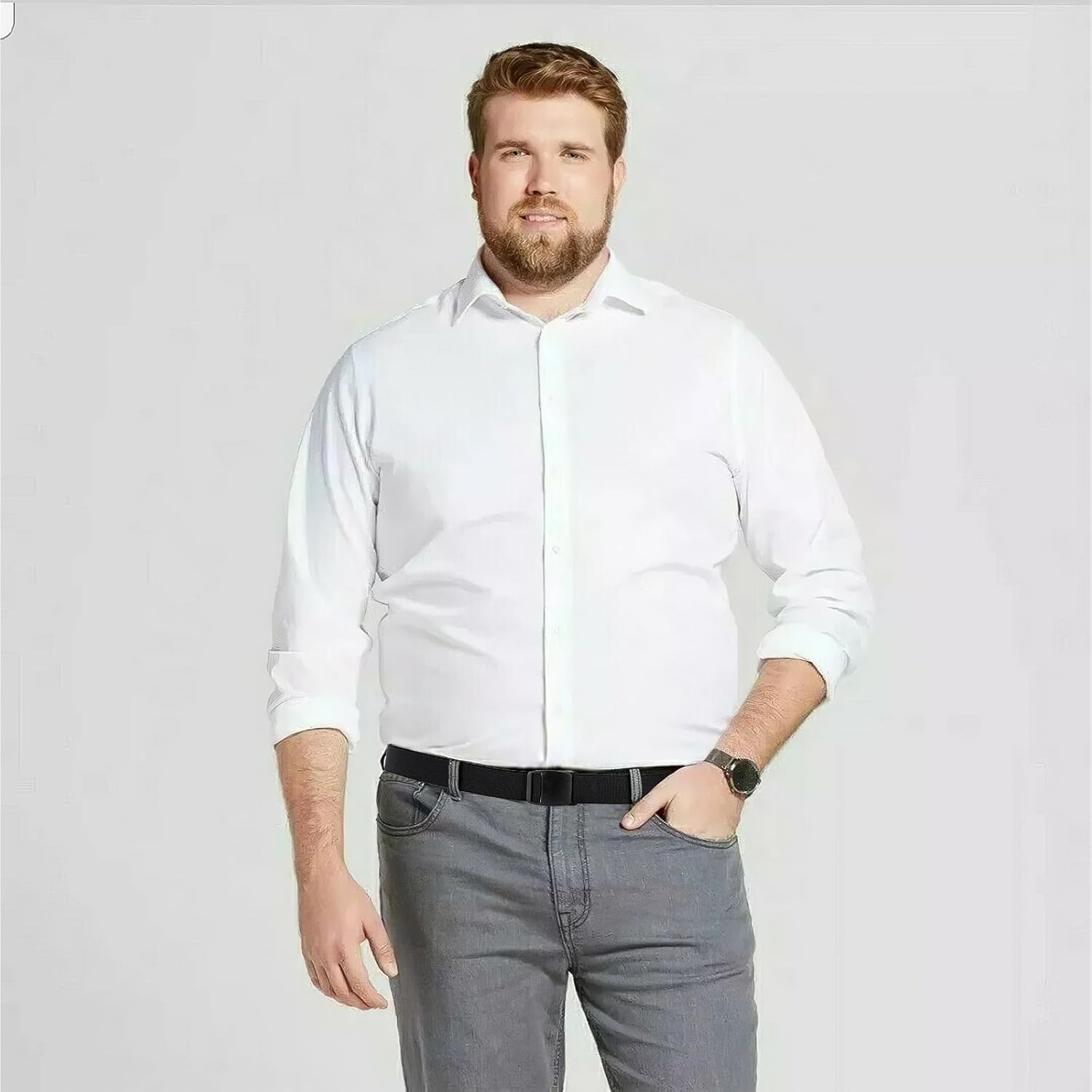 XZQTIVE Men Women No Show Elastic Stretch Belt Invisible Web Belt Quick Release Flat Plastic Buckle - Image 6