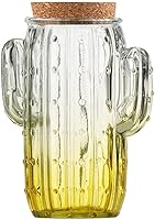 Vista 3 de 123Arts Tarro de caramelo de cactus de alivio de vidrio para platos de dulces, tarro de bocadillos, tarro de almacenamiento de alimentos con tapa