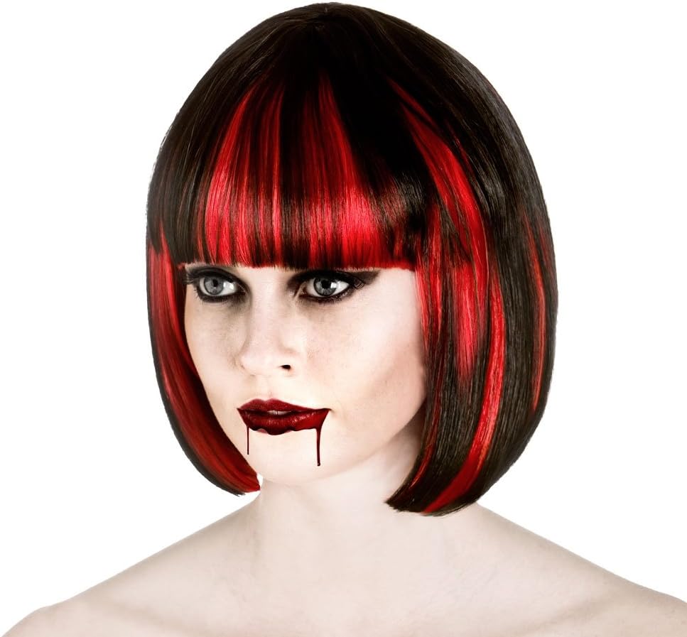 Wicked Costumes Ladies Bloodlust Vampire Black and Red Wig Halloween Fancy Dress