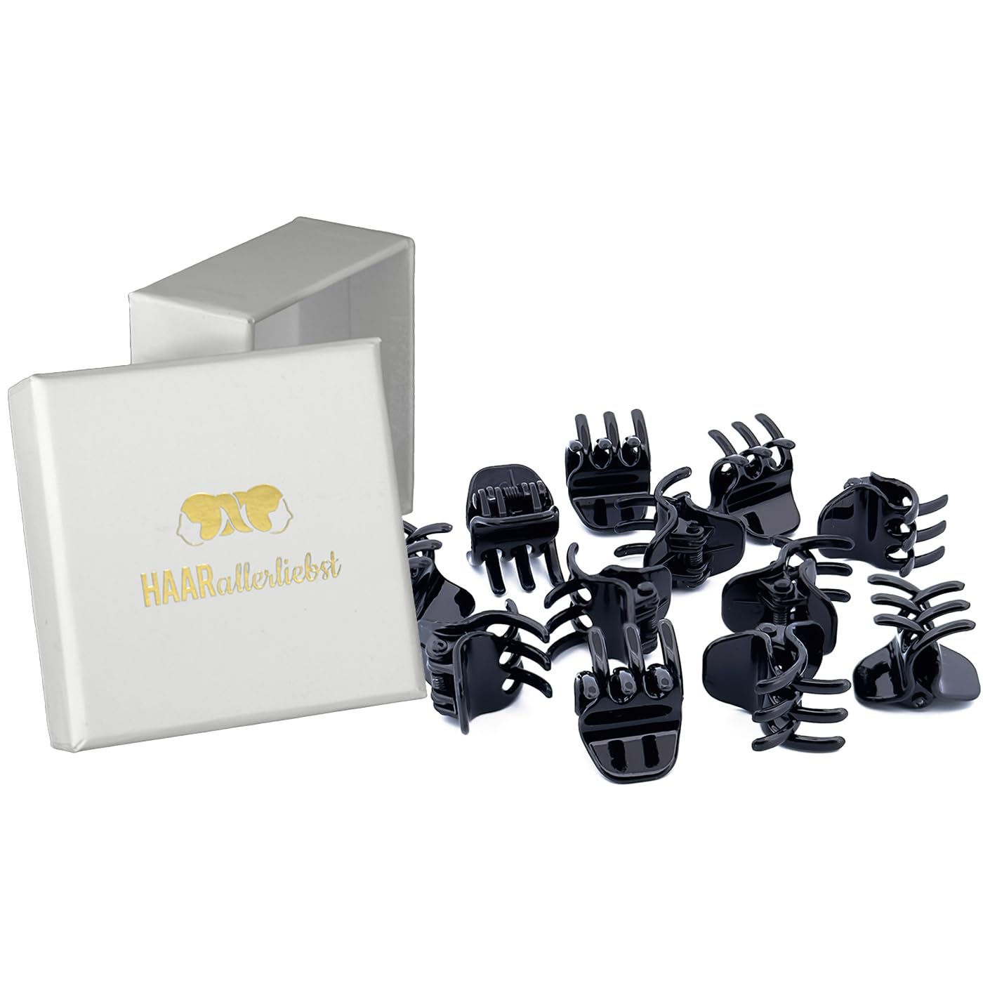 50 Stück Mini-Haarklammern Mattschwarz – Starker Halt, 2 Cm, Für Feines & Dickes Haar
