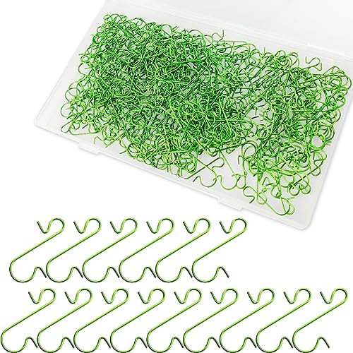 TIHOOD 300PCS Ornaments Hooks, Christmas Ornament Hooks, Hooks for Christmas Ornaments, Ornaments Hooks for Christmas Trees, Christmas Tree Decoration Hangers (Green)