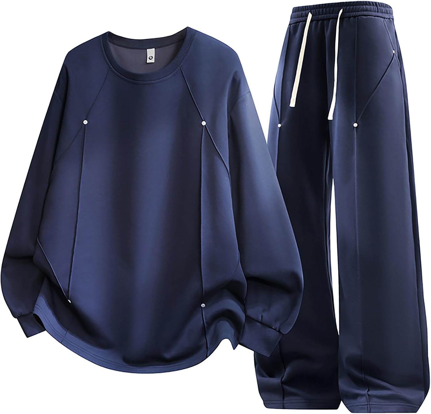 Men's Crewneck Sweatshirt Set Straight Leg Pants Casual Tracksuit