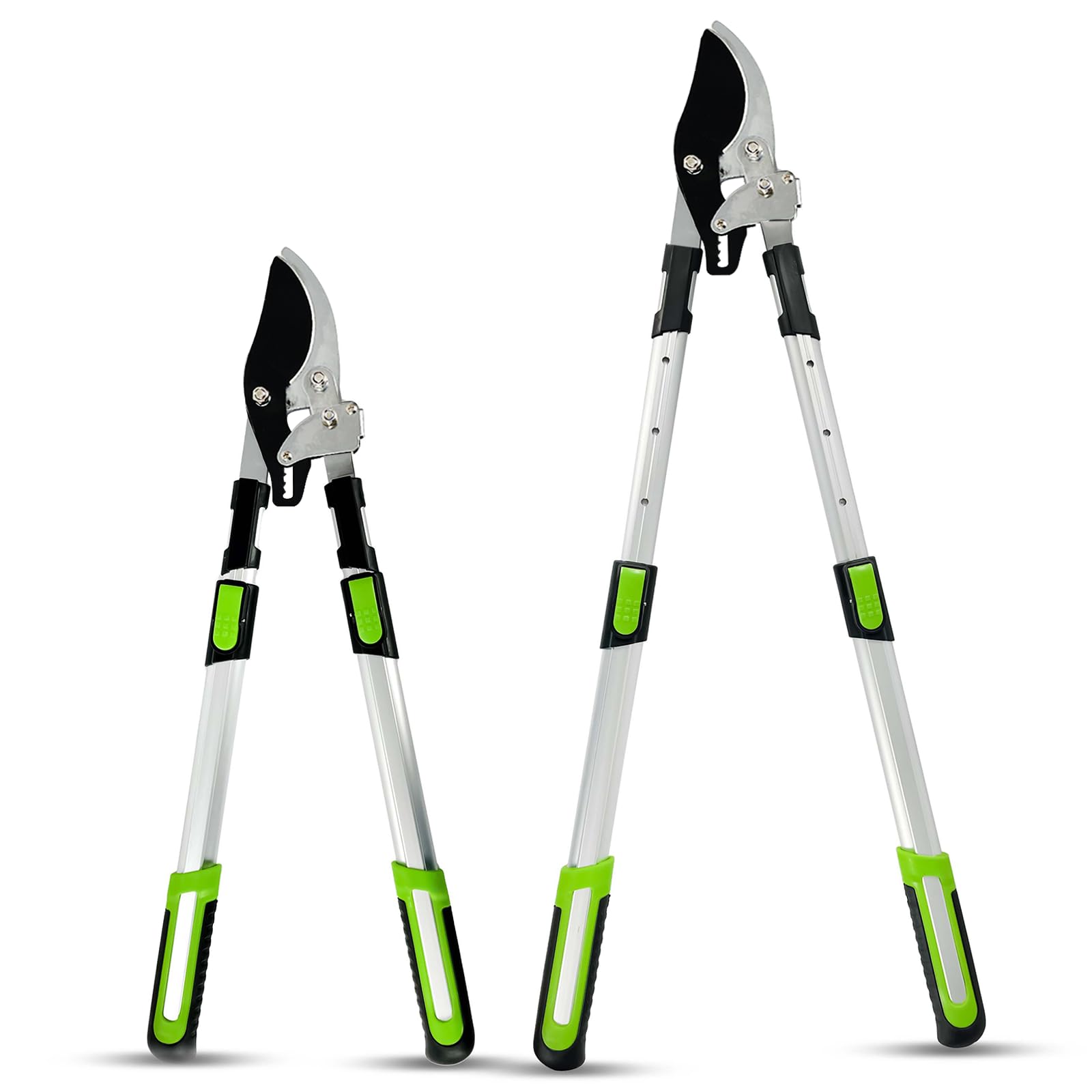 Crystals Green Telescopic Bypass Lopper – Tree Lopper For Gardening Heavy Duty – Hand Loppers Extendable From 28 To 35 Inches – Sharprazor C50 Blade