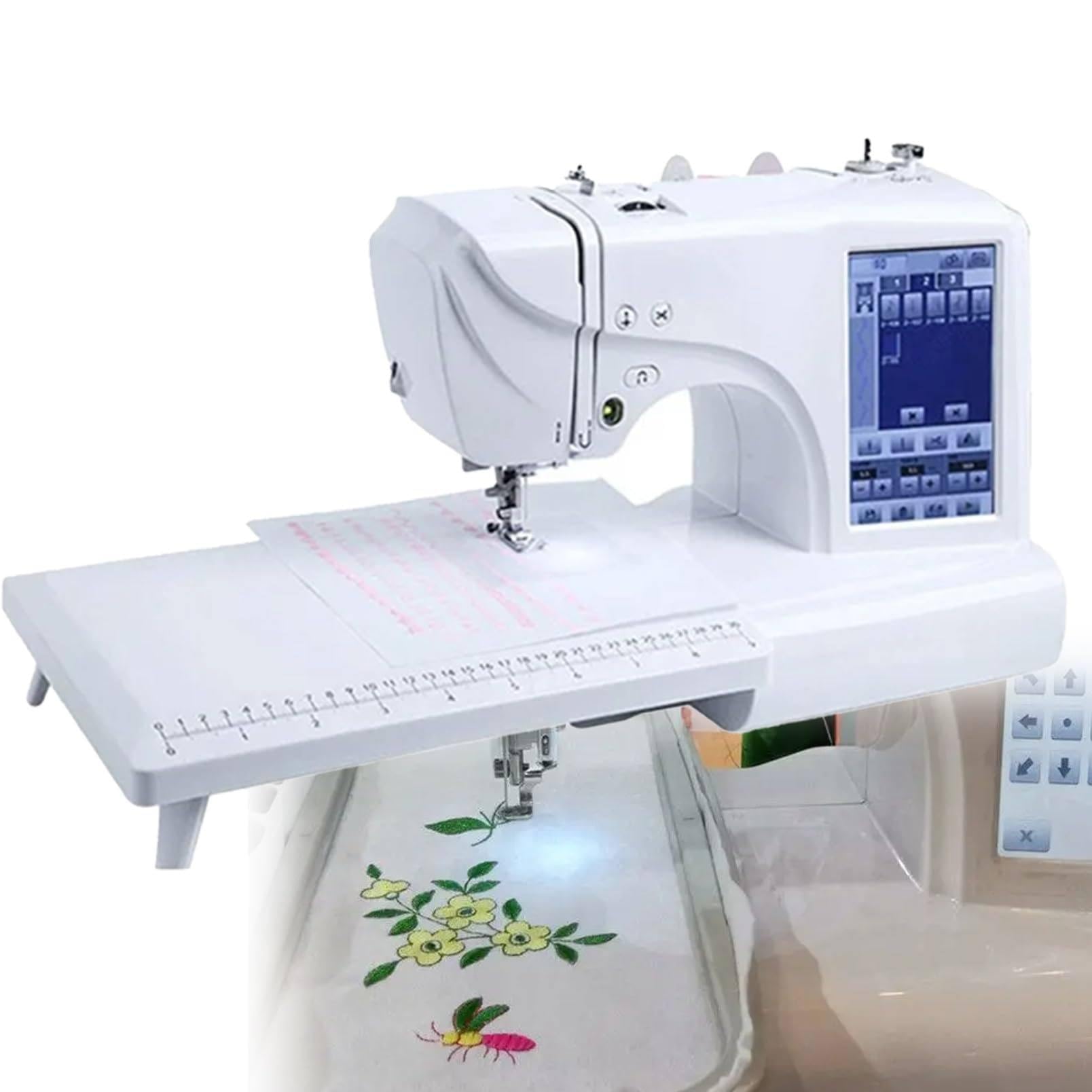 Máquina De Coser Automática, Máquina De Bordar Eléctrica, Computarizada, 210 Letras Incorporadas Y 30 Bordes De Patrones, área De Bordado De 4 X 4/4 X 9,2" Y Pantalla LCD, para Ropa De Hogar