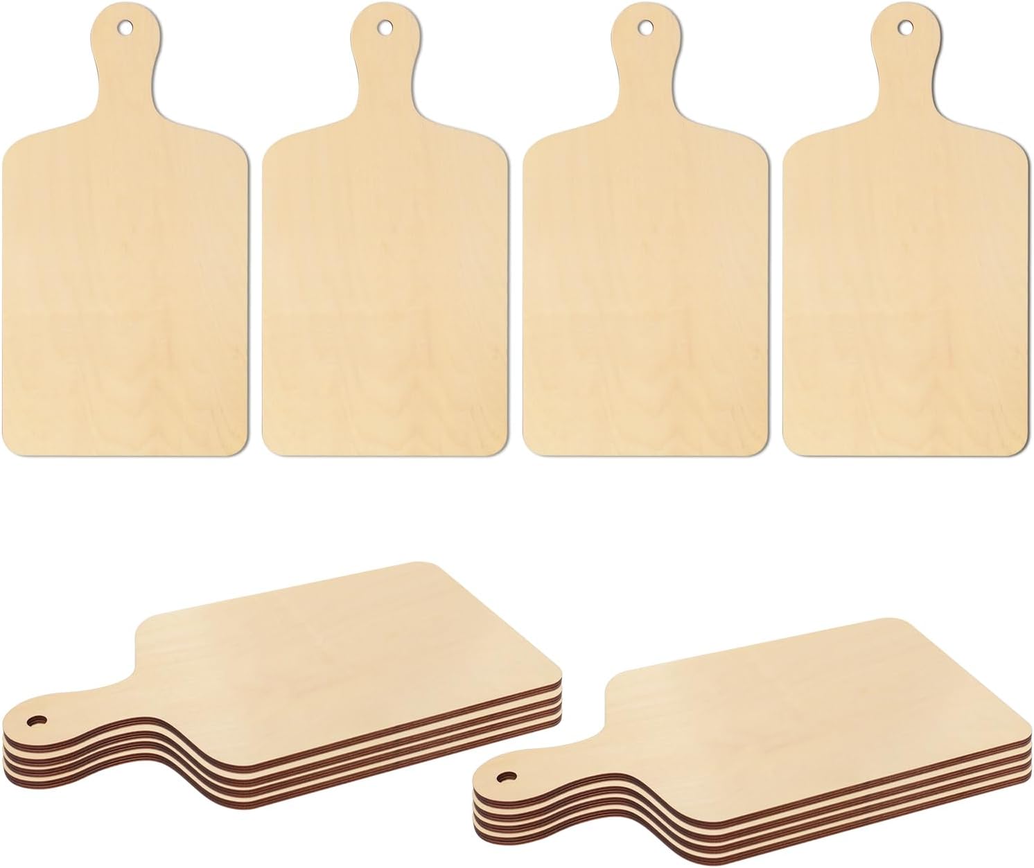 PYD Life 12 Pack Plywood Sublimation Cutting Board Blanks with Handle 11.8 x 6.3 Inch,Rectangle Wood Chopping Board for Sublimation DIY Craft Christmas Thanksgiving Home Kitchen Decor