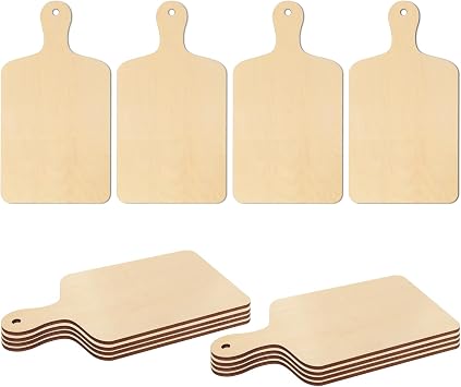 PYD Life 12 Pack Plywood Sublimation Cutting Board Blanks with Handle 11.8 x 6.3 Inch,Rectangle Wood Chopping Board for Sublimation DIY Craft Christmas Thanksgiving Home Kitchen Decor