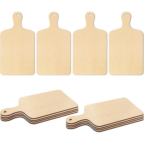 PYD Life 12 Pack Plywood Sublimation Cutting Board Blanks with Handle 11.8 x 6.3 Inch,Rectangle Wood Chopping Board for Sublimation DIY Craft Christmas Thanksgiving Home Kitchen Decor