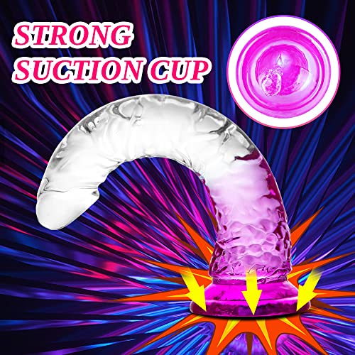 Wearable Clear 8 Inch Dildo For Pegging With Suction Cup Realistic Strap On Fake Toys For Lesbians And Adjustable Harness Sex Toys For Women Masturbation For Couple #TOP2