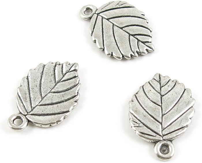 Wholesale Supplies Ancient Silver Fashion Jewelry Making Charms Findings W-13585 Leaf Pendant Craft DIY Vintage Alloys Necklace Bulk Supply Accessoires