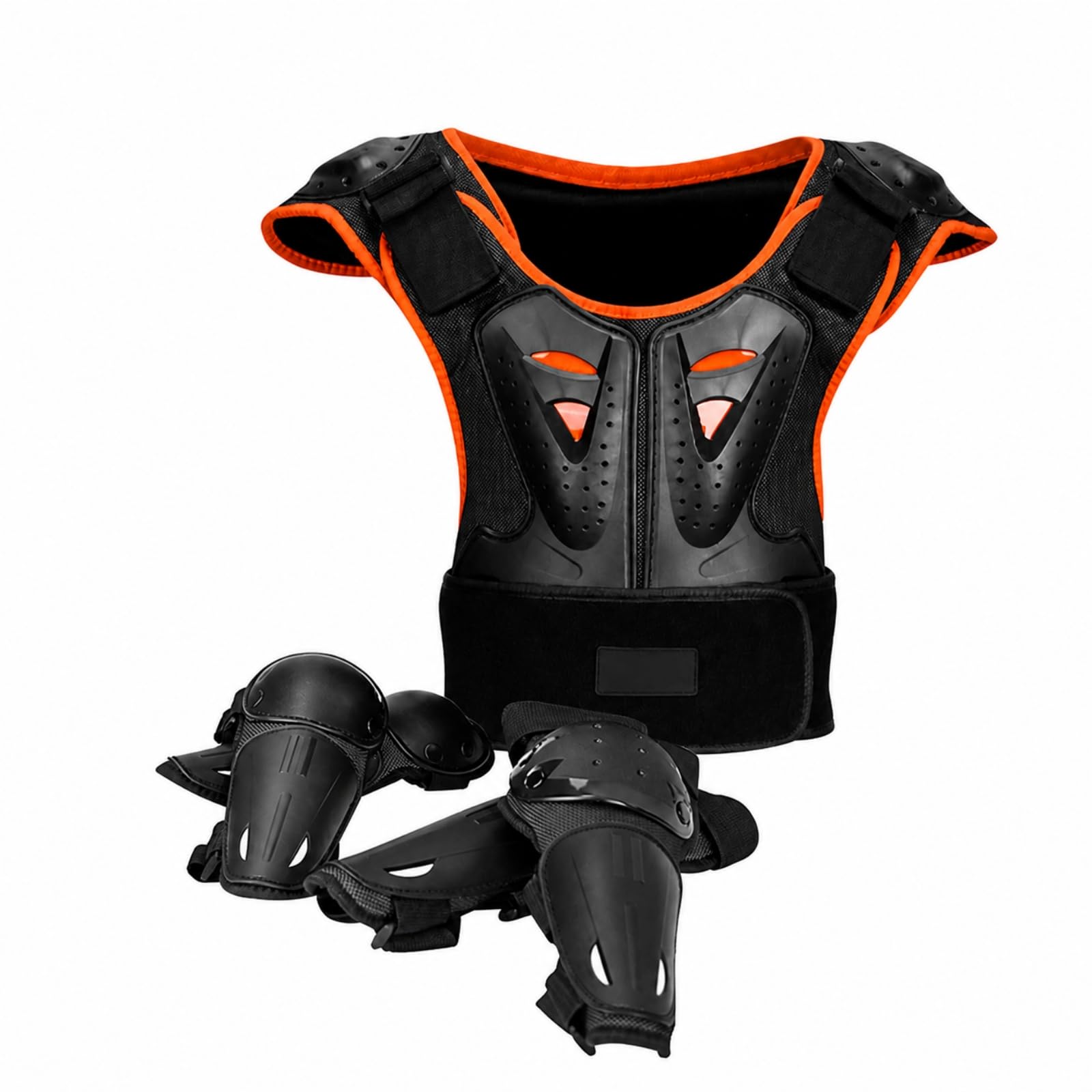 5 Stück Set mit Weste, Ellenbogen- und Knieschützern verstellbar Weste mit Ellenbogen- und Knieschonern elastisch für Balance-Bike-Fahren