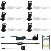 Monsing LED Spot Light Indoor Little Mini Spotlight 1.5W Accent Lights for Display, Paintings, Pictures, Plants, Jewelry, Shelves, Cabinets, Posters, ShowcaseWarm White-6 Pack [Energy Class F]