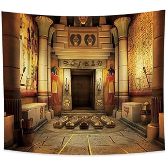 Haoyiyi 180 x 160 cm Ancient Egyptian Tapestry Sphinx Anime Ethnic Motifs Indoor Scene Mythology Wall Hanging Vintage Art Abstract Tapestry Symmetrical Pattern Bedroom Decoration