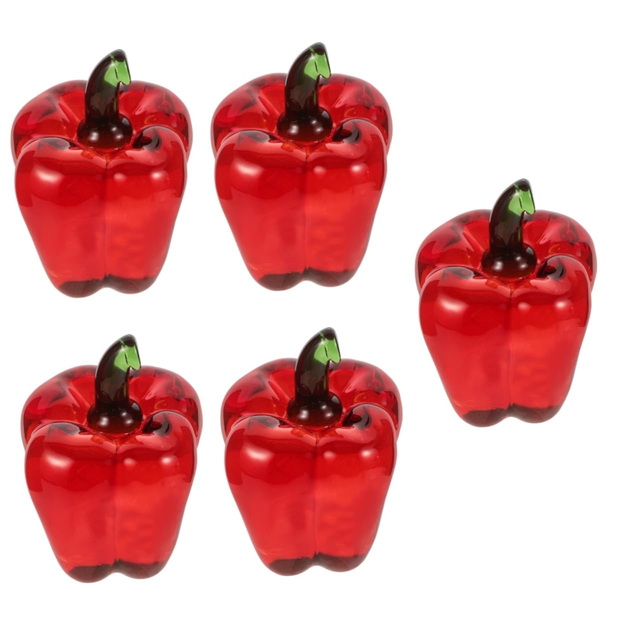 TOPBATHY 5 Pz Ornamenti di di cristallo Centrotavola statua di peperoncino artificiale peperoni ornamento di peperoncino di cristallo ornamento decorativo di peperoncino rosso