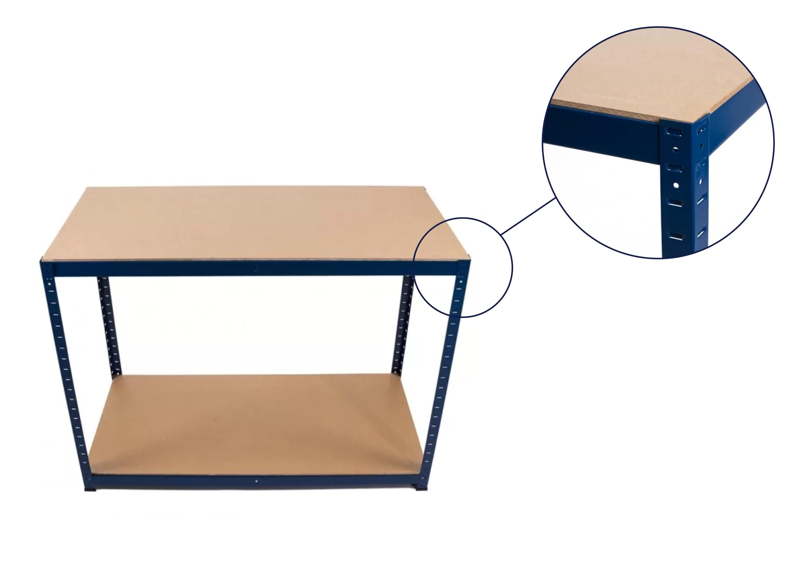 Banco da lavoro, Tavolo da Lavoro da Officina in Acciaio con Ripiano in MDF, Super Resistente e Solido, per Garage, Officina, Fai-da-Te, Bricolage