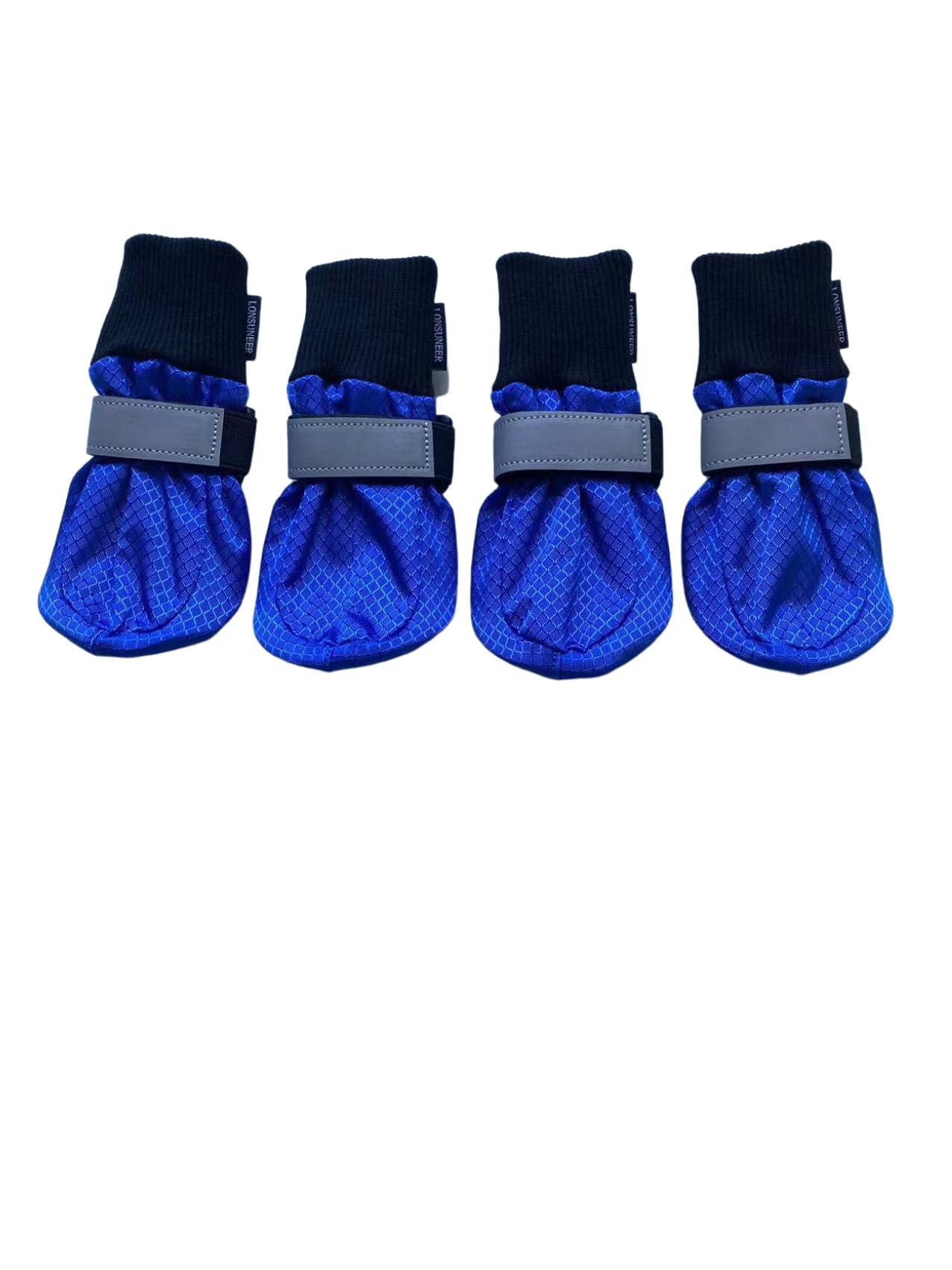 Pfotenschutz Hundeschuhe, weiche Sohle, rutschfest und reflektierend, 4 Stück, Blau, Größe S