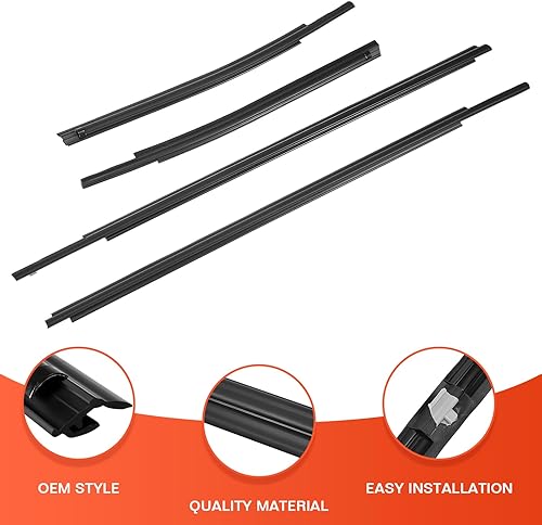 Miniatura 4 de ACLONG Kit de sellado de fieltro para ventana de automóvil para Toyota Tundra Double Cab 2007-2019 68160-0C020, 68210-0C020, 68163-0C010, juego de 4