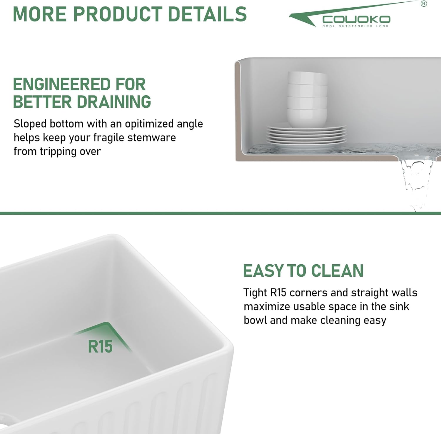 White Undermount Kitchen Sink 30 Inch - Glossy White Fireclay Drop In Kitchen Sink Dual Mount Large Deep Heavy Duty Single Bowl Undermount Sinks Basin with Luxury Accessories 30"x18"x10"