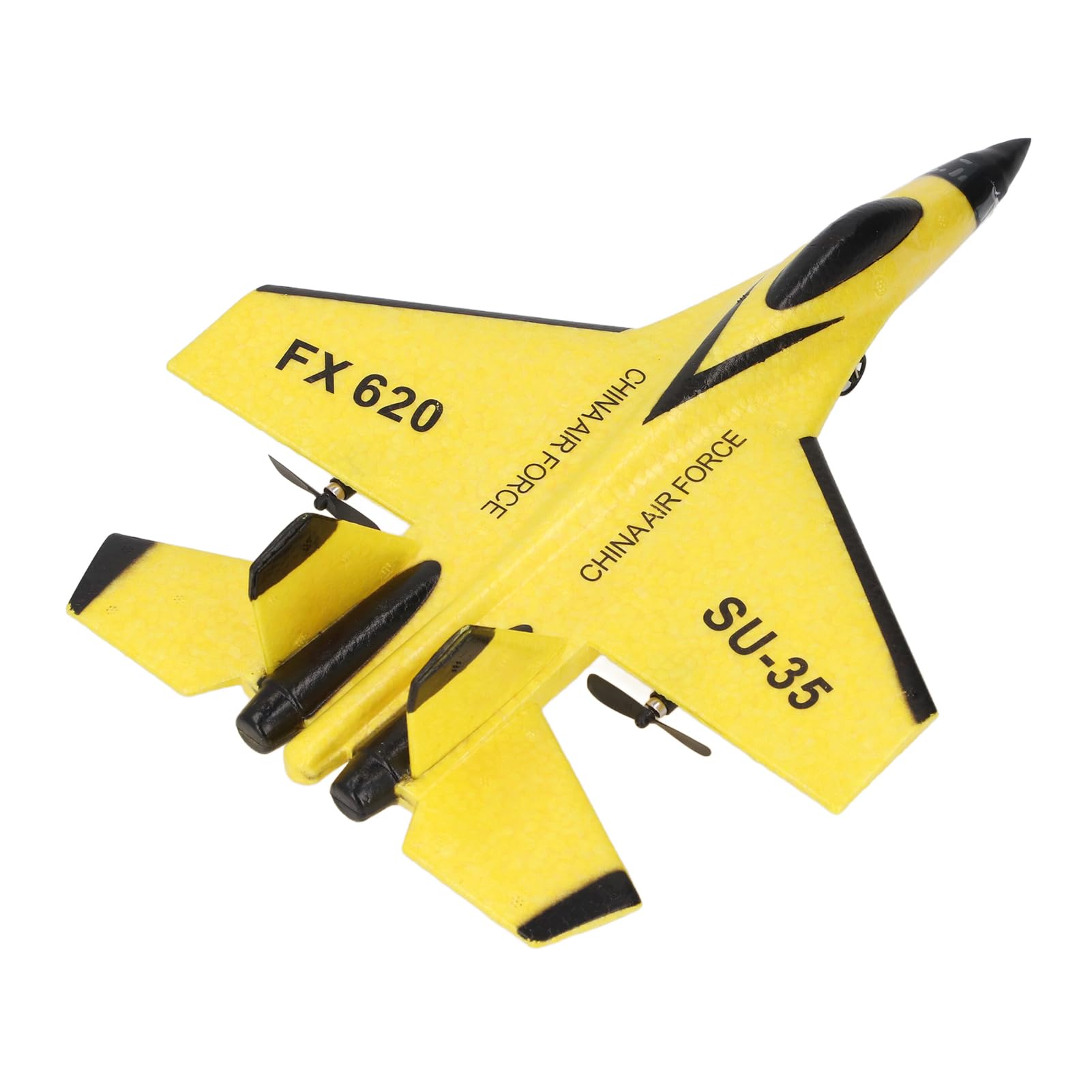Aliante RC, Costruzione in Schiuma Aereo Telecomandato Leggero Resistente Agli Urti con Giroscopio a 3 Assi e Doppia Potenza del Motore, per Giocattolo da Esterno per Bambini (YELLOW)