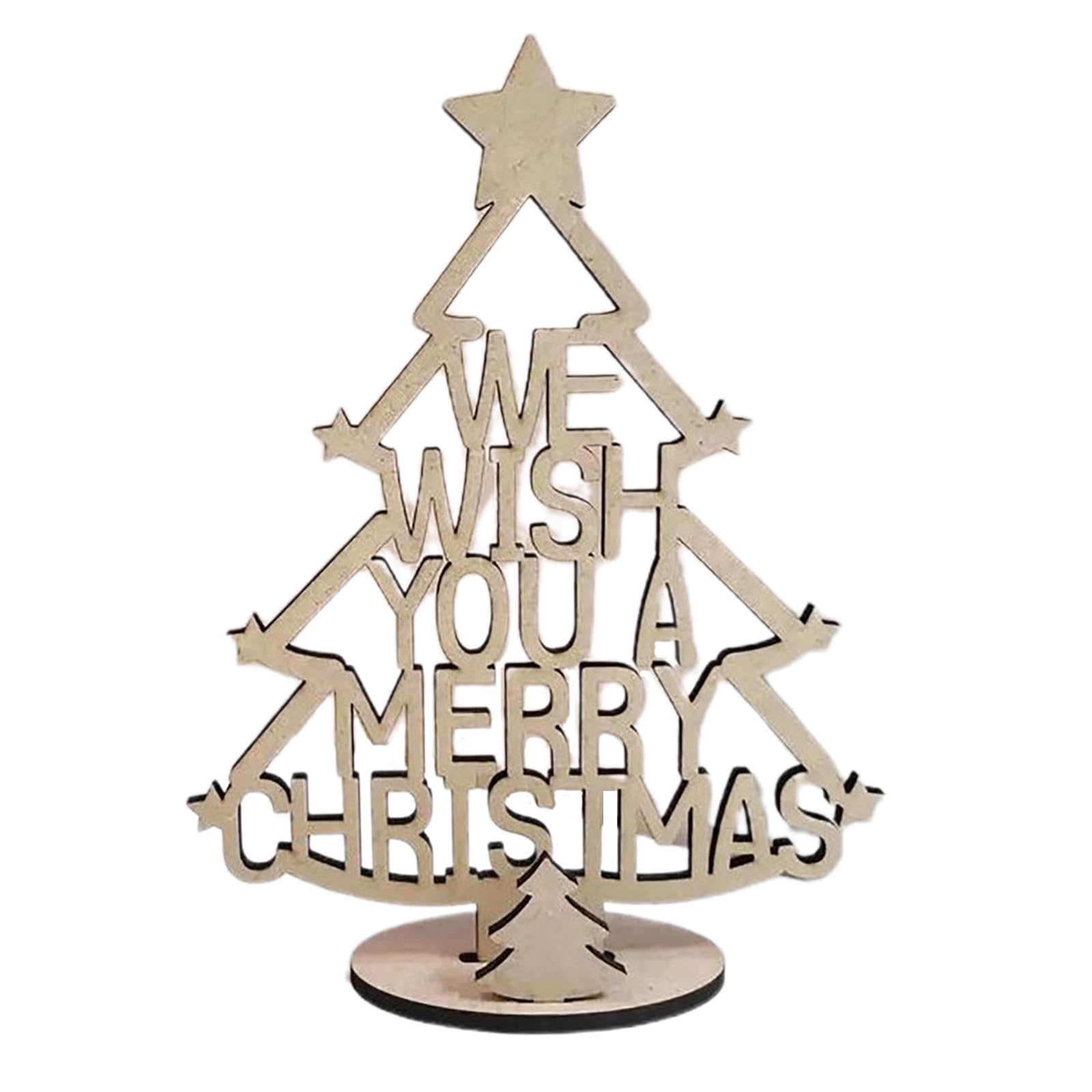 carotoe Wood Desktop Christmas Tree Ornament Wood Signs Christmas Decoration for Home Festive Party Supplies Holiday Tree Decorations